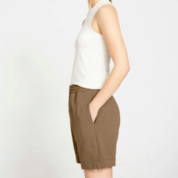 Universal Standard Classic Terry Sweatshorts 2XS=M olive green sweat shorts NWT - Picture 3 of 9